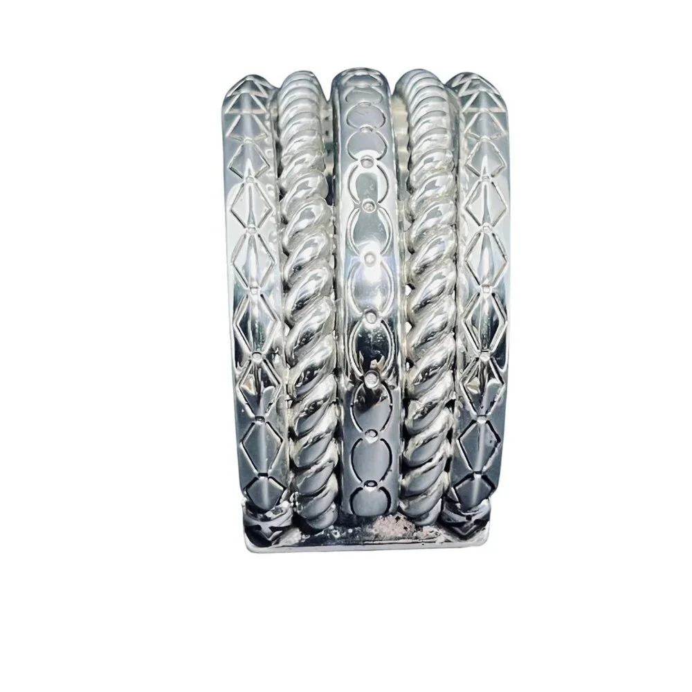 Brighton Tropic Heart Silver Tone Hinged Cuff Bracelet (5931) - Picture 7 of 7